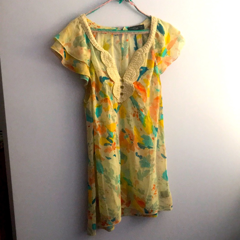 Anthro gorgeous, floral Sanctuary S blouse EUC